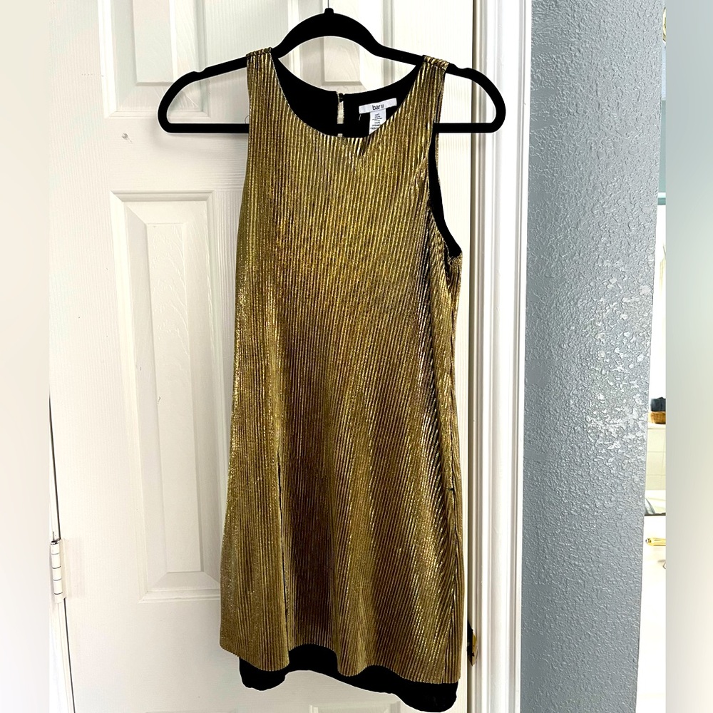 Gold mini dress